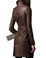 Stana Katic Castle kate Beckett Brown Leather Coat