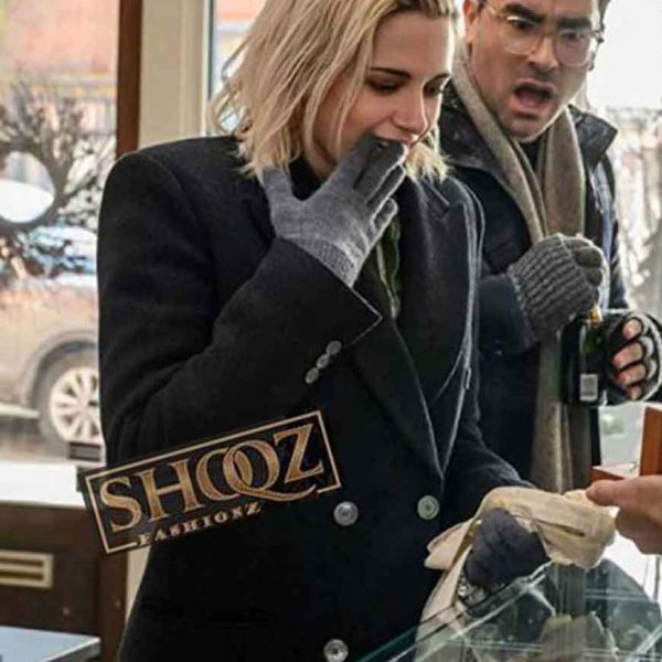 Kristen Stewart Happiest Season Abby Black Wool Coat