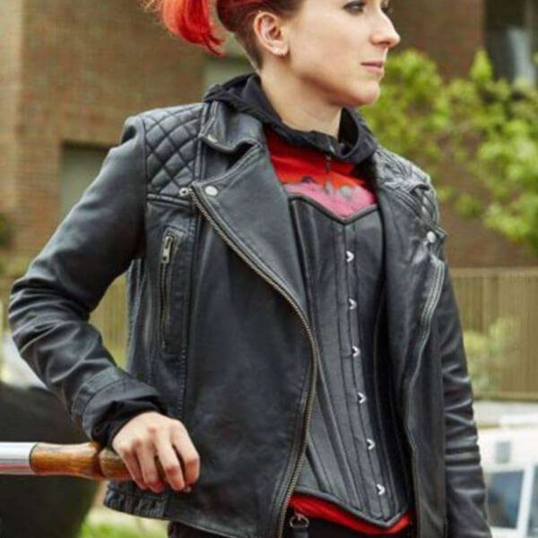 Zomboat Leah Brotherhead Kat Black Quilted Biker Jacket