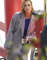 Long Shot Charlize Theron Grey Trench Coat