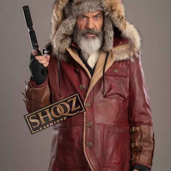 Mel Gibson Fatman Chris Cringle Red Leather Jacket