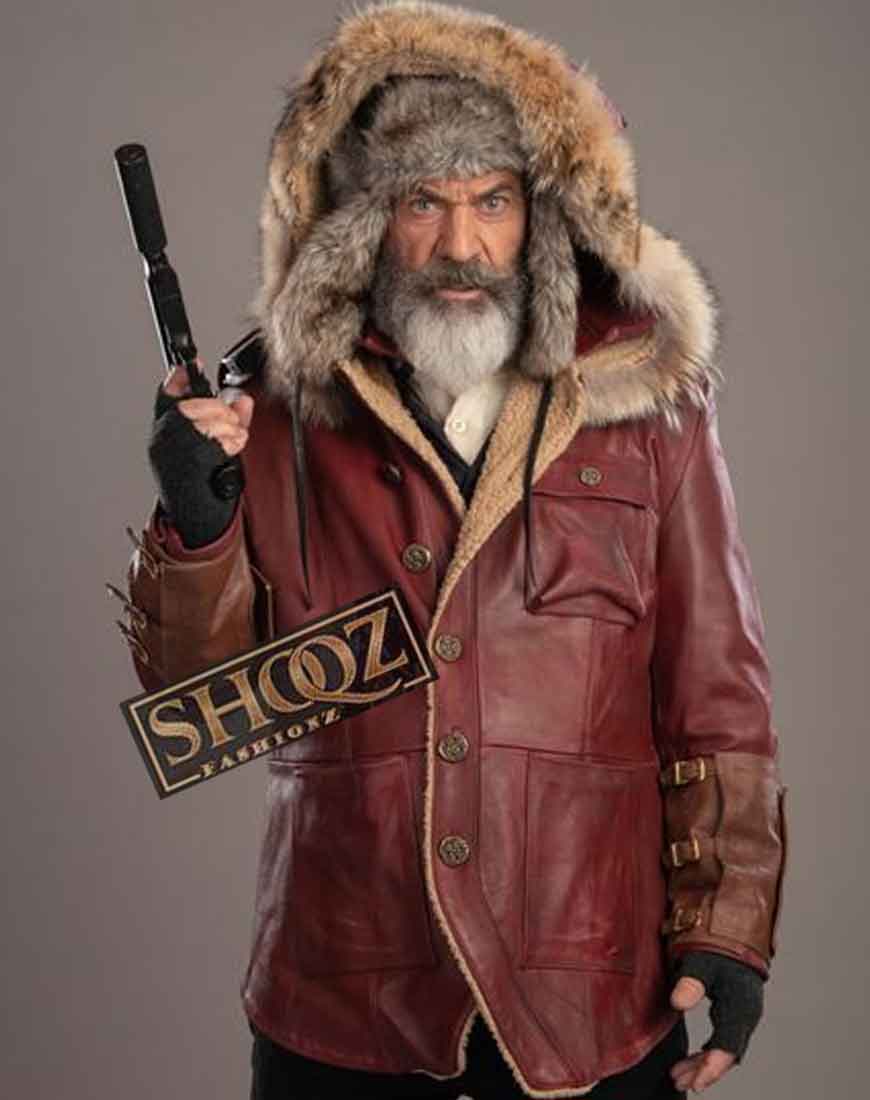 Mel Gibson Fatman Chris Cringle Red Leather Jacket 1 Mel Gibson Fatman Chris Cringle Red Leather Jacket