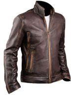 Men's Biker Cafe Racer Cowhide Vintage Jacket