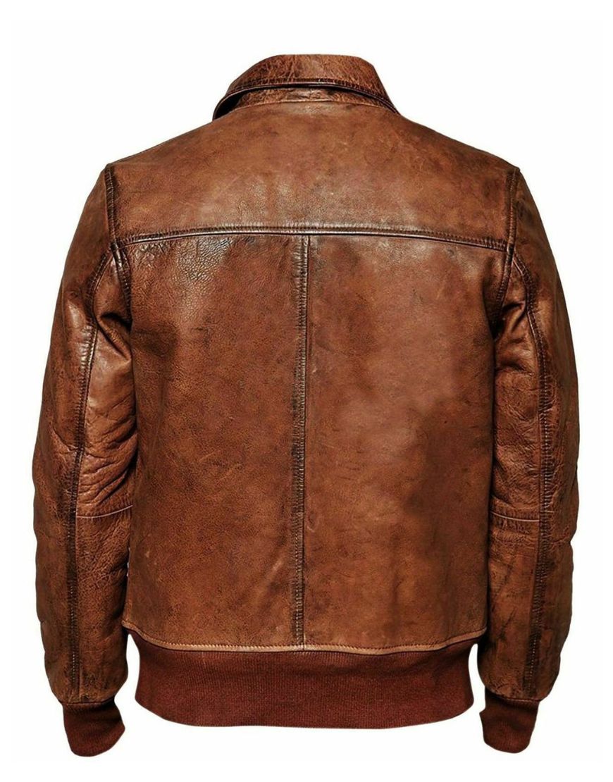 Men's Biker Vintage Retro 1 Distressed Leather Jacket