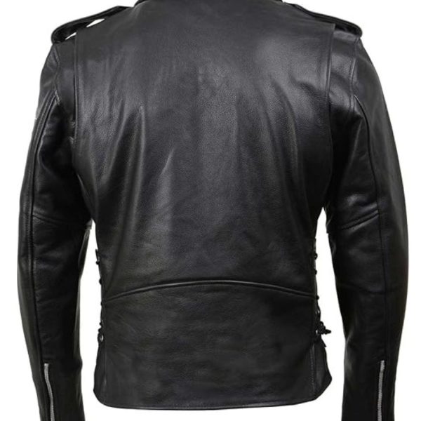 Men Brando Police Style Biker Jacket