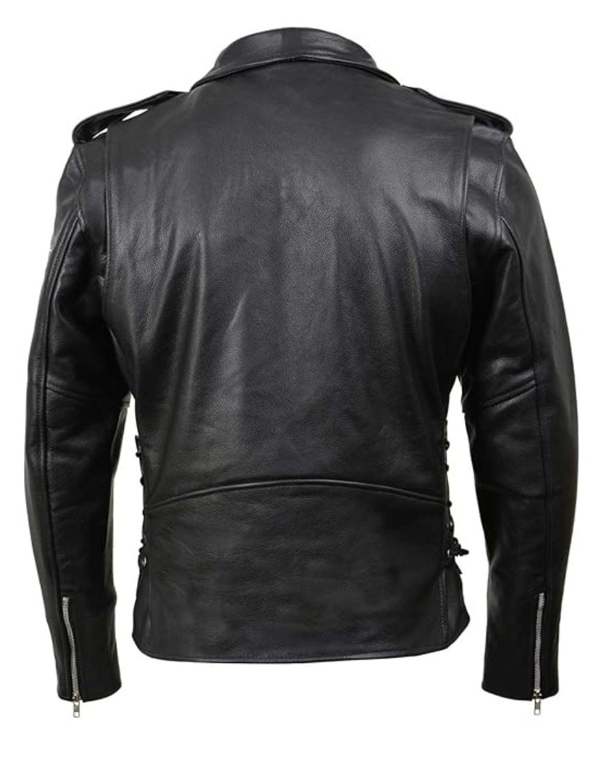 Men Brando Police Style Biker Jacket