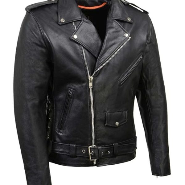 Men Brando Police Style Biker Jacket