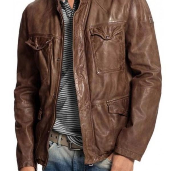 Men's 4 Pocket Distressed Leather Jacket