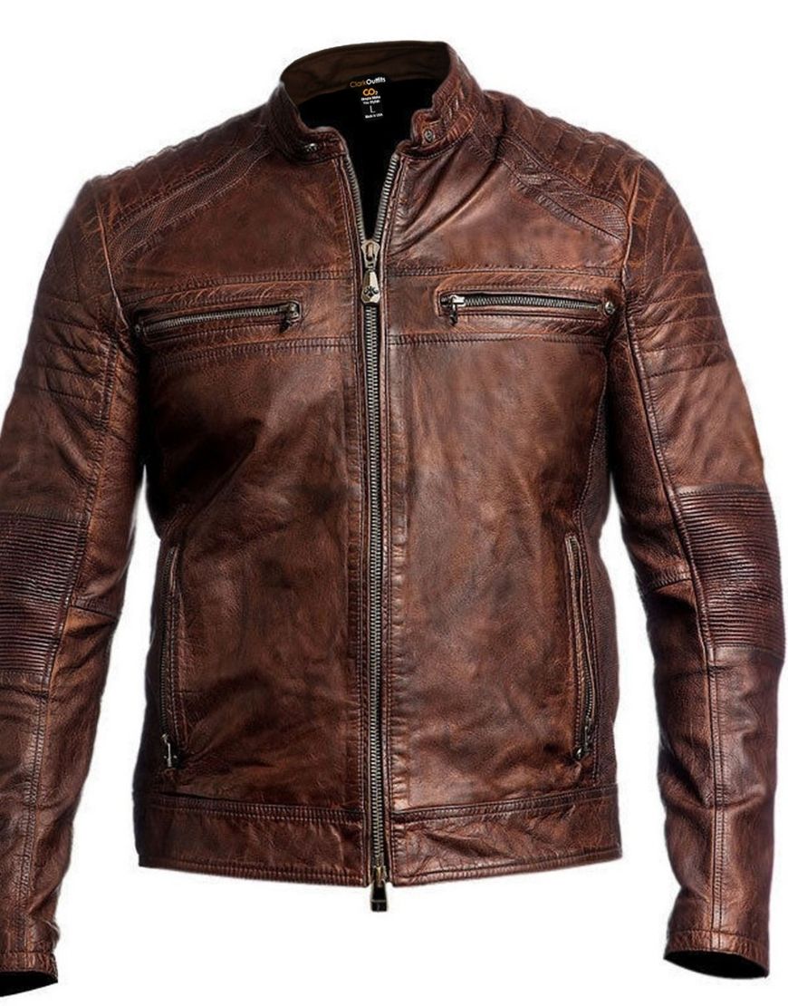 Men's Cafe Racer Brown Jacket