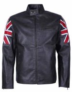 Men's UK USA Flag Leather Jacket