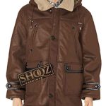 Men's Shearling Hooded Faux Leather Jacket