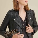Monica Asymmetrical Black Leather Jacket