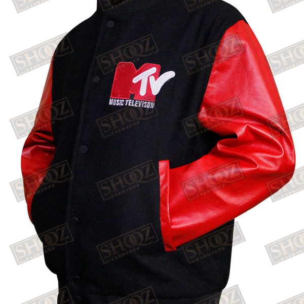 Robert Pattison Mtv Red & Black Bomber Jacket