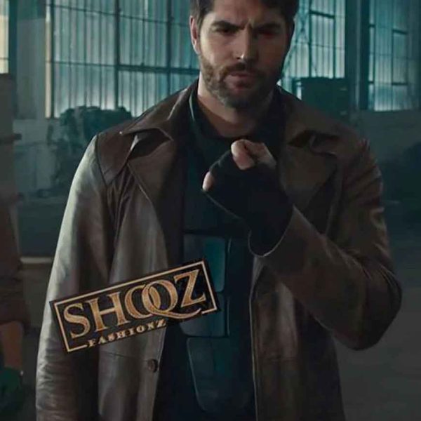 Nick Bateman Gambit Brown Leather Trench Coat