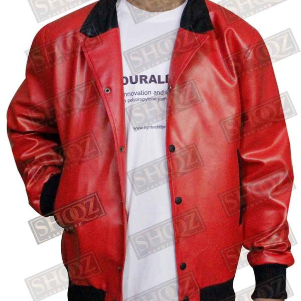Nick Jonas Red Bomber Jacket