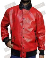 Nick Jonas Red Bomber Jacket