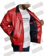Nick Jonas Red Bomber Jacket