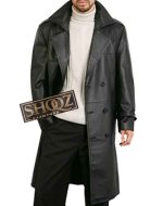Ocean's Eleven Rusty Ryan (Brad Pitt) Black Leather Treanch Coat