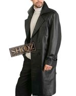 Ocean's Eleven Rusty Ryan (Brad Pitt) Black Leather Treanch Coat
