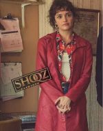 Olivia Cooke Pixie Red Leather Coat