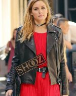 Olivia Palermo Biker Black Leather Jacket