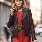Olivia Palermo Biker Black Leather Jacket