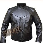 The Punisher Black Skull Biker Jacket