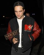 Robert Pattison Mtv Red & Black Bomber Jacket