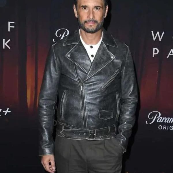 Rodrigo Santoro Wolf Pack 2023 Garrett Briggs Black Leather Jacket