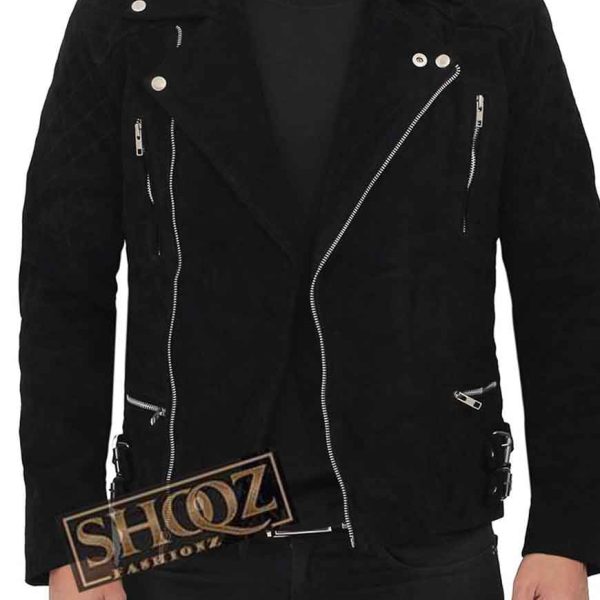 Western Black Suede Jacket Mens