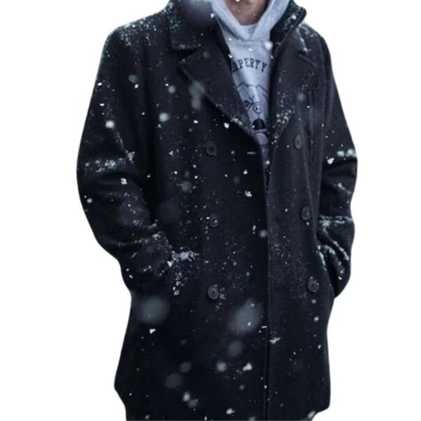 Shoresy Jared Keeso Black Wool Trench Coat