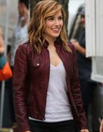 Chicago PD Erin Lindsay Sophia Bush Maroon Leather Jacket