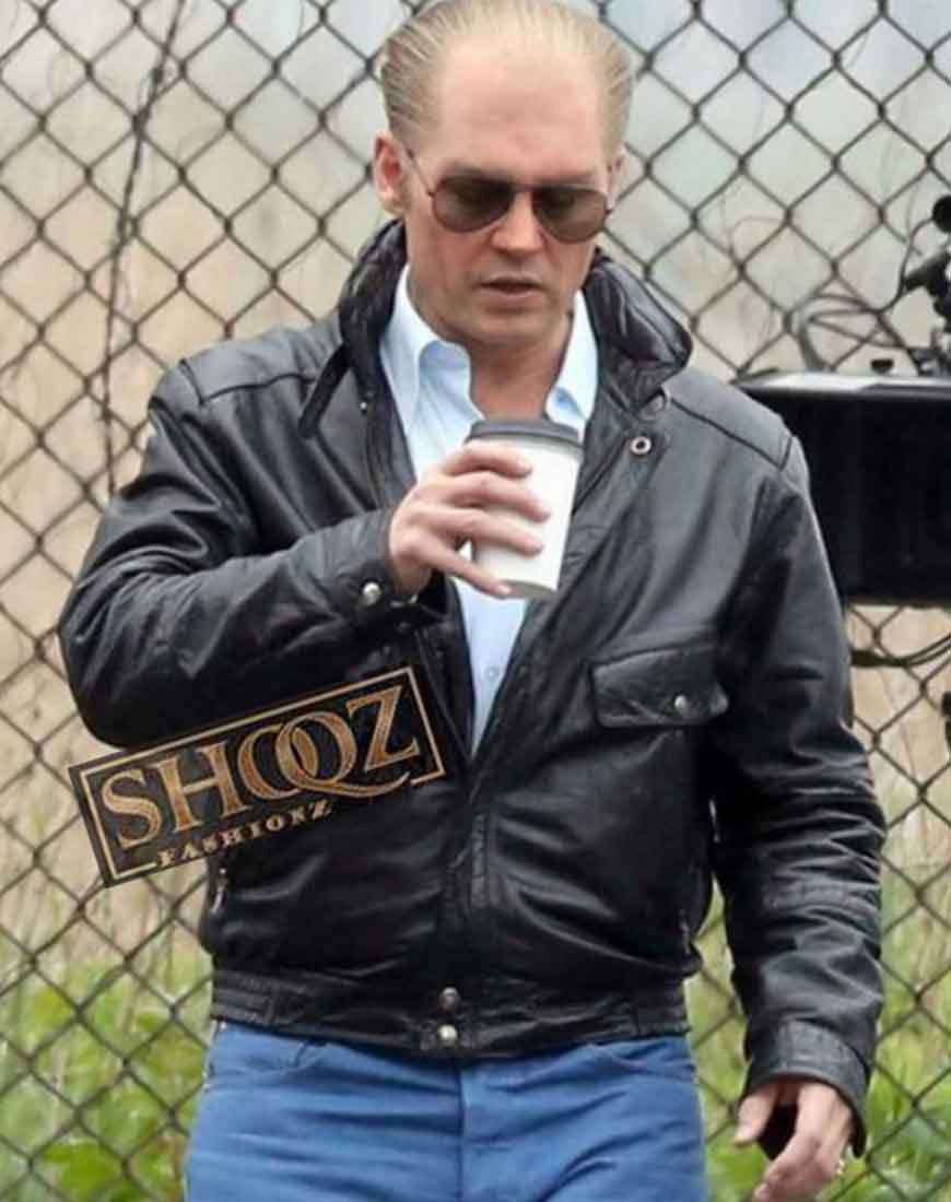 Johnny Depp Black Mass Whitely Bulger Black Jacket 1 Johnny Depp Black Mass Whitely Bulger Black Jacket