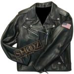 Harley Davidson Women Black USA Flag Motorcycle Riding Jacket