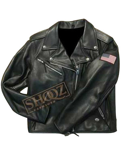 Harley Davidson Women Black USA Flag Motorcycle Riding Jacket