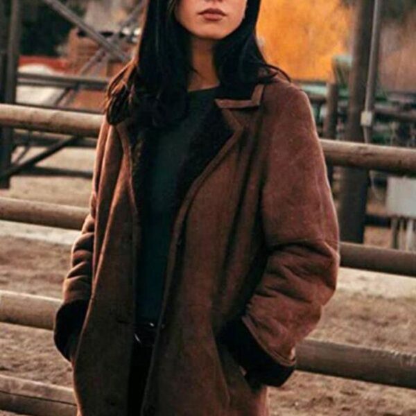 Yellowstone Monica Dutton Kelsey Asbille Brown Hooded Jacket