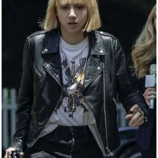 Clickbait Pia Brewer Zoe Kazan Biker Leather Jacket