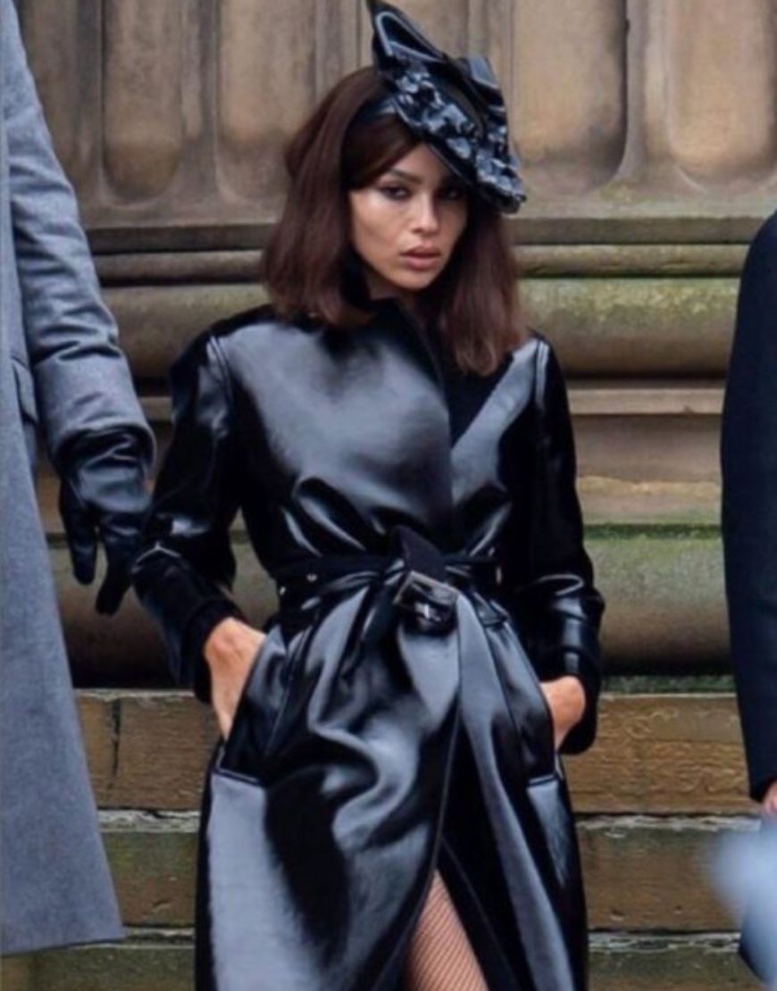 The Batman Zo? Kravitz Black Leather Coat 1 The Batman Zo? Kravitz Black Leather Coat