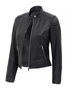 Bodybuilders Slim Fit Quilted Biker Leather Jacket