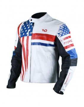 American Flag Biker Leather Jacket