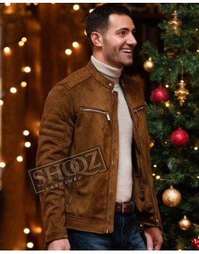 12 Dates of Christmas Garrett Marcantel Suede Leather Jacket